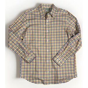 Duluth Trading Co Mens Trim Fit Large Rainbow Check Long‎ Sleeve Button Up Shirt